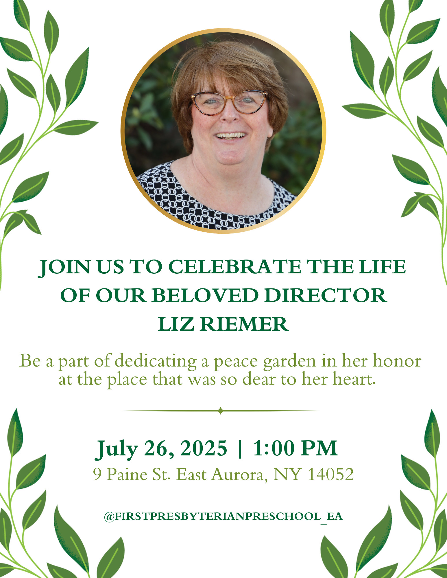 A Dedication for Liz Riemer's Memorial Garden Image